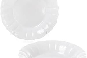 Набор 6 глубоких тарелок Leeds Ceramics SUN Ø23см, каменная керамика (белые)