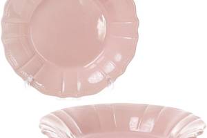 Набор 6 глубоких тарелок Leeds Ceramics SUN Ø23см, каменная керамика (розовые)