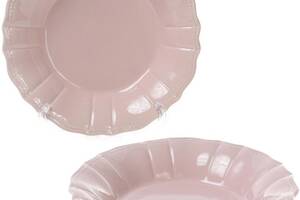 Набор 6 глубоких тарелок Leeds Ceramics SUN Ø23см, каменная керамика (розовый-пепельный)