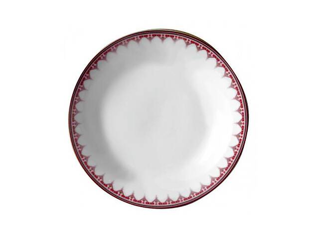 Набор 6 мелких тарелок 'Вышиванка красный ромб' Ø20.5см