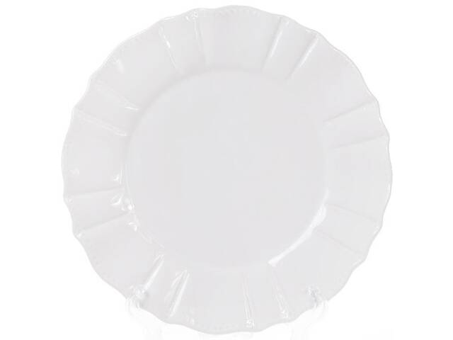 Набор 6 обеденных тарелок Leeds Ceramics SUN Ø26см, каменная керамика (белые)