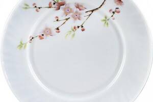 Набор 6 обеденных тарелок 'Японская Вишня' Ø23см, стеклокерамика