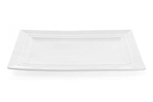 Набор 6 прямоугольных тарелок 'White City' 25х15см (белый фарфор)