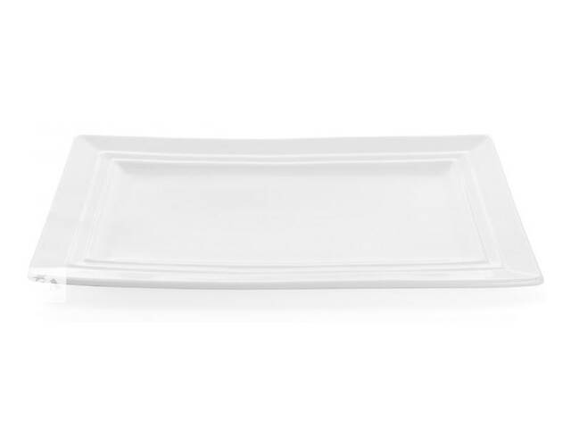 Набор 6 прямоугольных тарелок 'White City' 25х15см (белый фарфор)