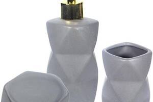 Набор аксессуаров Anemone 'Grey' для ванной комнаты: дозатор, мыльница и стакан