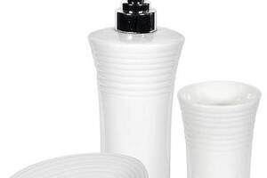 Набор аксессуаров Anemone 'White' для ванной комнаты: дозатор, мыльница и стакан