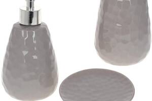 Набор аксессуаров Bright для ванной комнаты 3 предмета 'Серый Камень' керамика