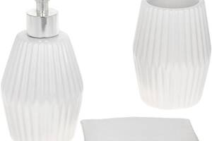 Набор аксессуаров Bright для ванной комнаты 3 предмета 'Белый Луч' керамика