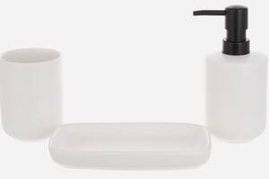 Набор аксессуаров Bright для ванной комнаты Белый с черным 3 предмета, керамика 1851-327 Купи уже сегодня!