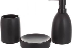 Набор аксессуаров Bright для ванной комнаты 'Черный Матовый' 3 предмета, керамика