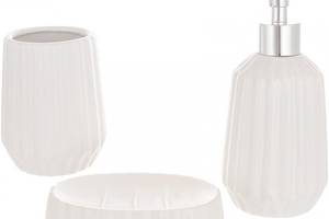 Набор аксессуаров Bright для ванной комнаты 'Молочный Белый' 3 предмета, керамика