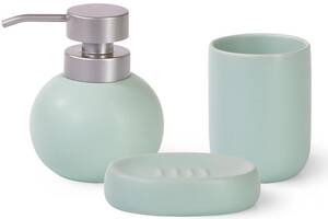 Набор аксессуаров Fissman Aquamarine для ванной комнаты: дозатор, мыльница и стакан