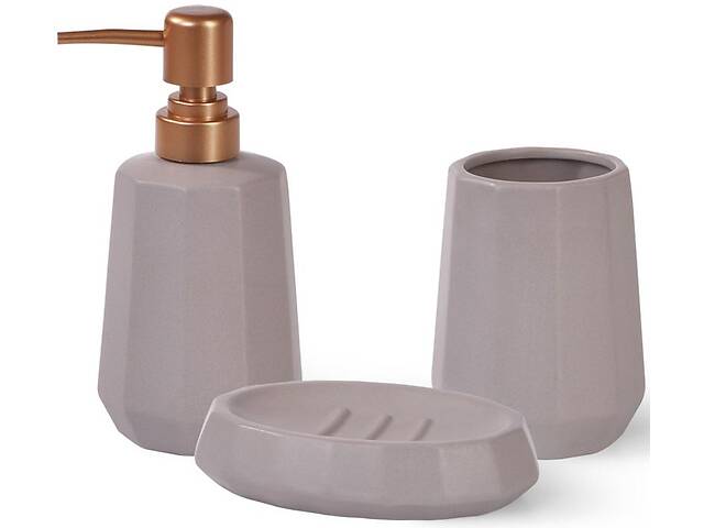 Набор аксессуаров Fissman Cappuccino-11 для ванной комнаты: дозатор, мыльница и стакан