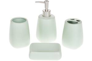 Набор аксессуаров 'Mint' для ванной комнаты: дозатор, подставка для зубных щеток, стакан, мыльница