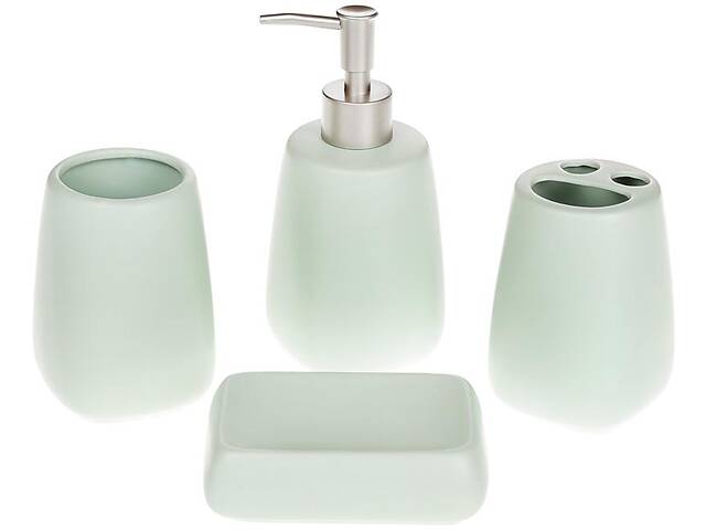 Набор аксессуаров 'Mint' для ванной комнаты: дозатор, подставка для зубных щеток, стакан, мыльница