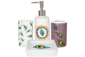 Набор аксессуаров Павлиний глаз для ванной комнаты 4 предмета керамика S&T DP41896