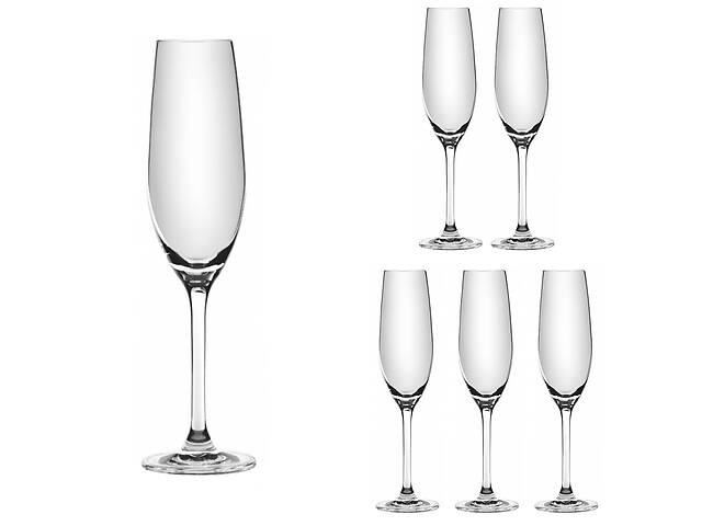 Набор бокалов для шампанского Lora Бесцветный H50-005-6 210ml