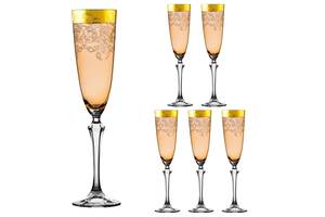 Набор бокалов для шампанского Lora Золотистый H80-071 200ml
