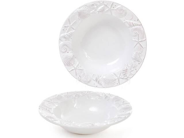 Набор Bona 3 тарелки Морской Бриз диаметр 23.5см суповые белая керамика DP40070
