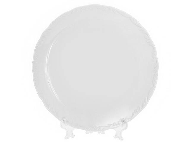 Набор Bona 4 фарфоровые обеденные тарелки Prince диаметр 20см Белый фарфор DP40192