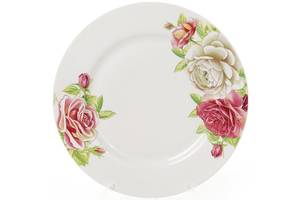 Набор Bona 6 фарфоровых обеденных тарелок Чайная роза диаметр 23см DP40129