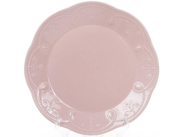 Набор Bona 6 обеденных тарелок Leeds Ceramics диаметр 28.5см каменная керамика Розовые DP40094