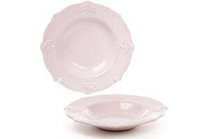 Набор Bona 6 суповых тарелок Leeds Королевская Лилия диаметр 22.8см Розовые DP40112
