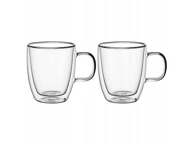 Набор чашек с двойными стенками Kamille 350 мл 2 шт Прозрачный (КМ 9001)