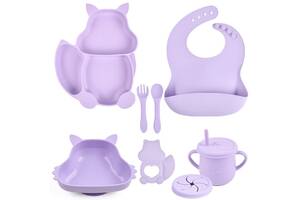 Набор детской посуды 2Life Белка Y2 7 предметов Фиолетовый (n-11336)