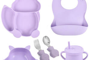 Набор детской посуды 2Life Белка Y2 из 7 предметов Фиолетовый (n-11309)