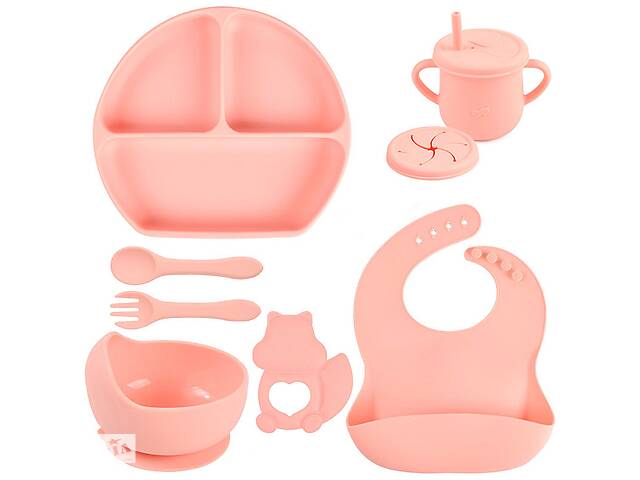 Набор детской посуды 2Life Y12 7 предметов Розовый (n-11345)
