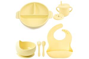 Набор детской силиконовой посуды 2Life Y11 из 7 предметов Желтый (n-11507)
