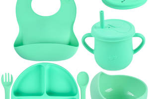 Набор детской силиконовой посуды 2Life Y13 7 шт Зеленый (vol-10085)