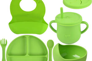 Набор детской силиконовой посуды 2Life Y7 7 шт Зеленый (vol-10054)