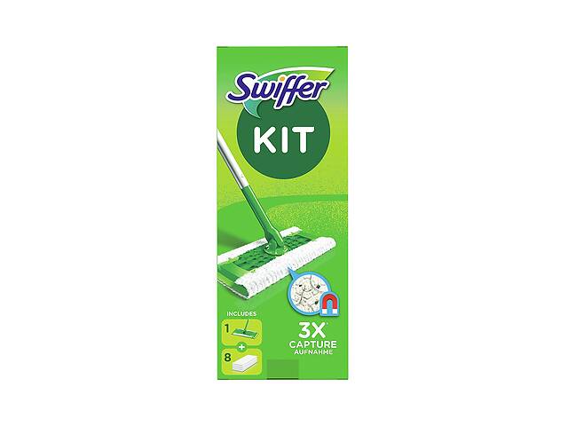 Набор для уборки пола швабра + салфетки Swiffer зеленый-белый LI-112917