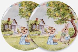 Набор фарфоровых тарелок из 2-х штук Кроличья семья 20 см 1924-839 Купи уже сегодня!