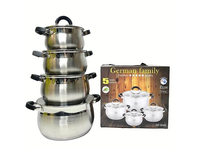 Набор кастрюль кухонных German Family GF-2045 8 предметов (1836463751)