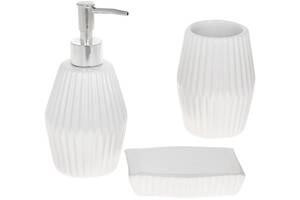 Набор керамических аксессуаров для ванной комнаты White Lero 3 предмета DP218292 BonaDi