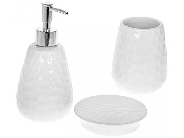Набор керамических аксессуаров для ванной комнаты White Rodo 3 предмета DP218294 BonaDi