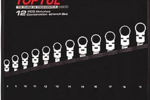 Набор ключей с трещоткой и шарниром комбинированных TOPTUL 12ед. 8-19мм в чехле GPAQ1204