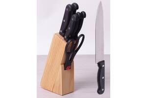Набор кухонных ножей Kamille Iserlohn 6 ножей на деревянной подставке