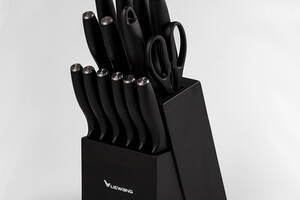 Набор кухонных ножей TS Kitchen на подставке 14 предметов черный (HP1851062A)