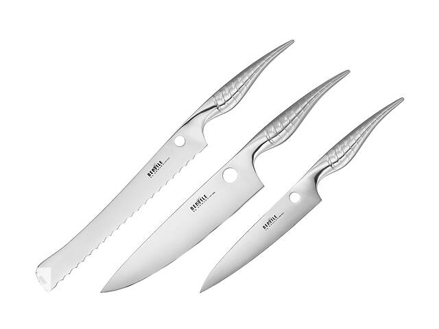 Набор кухонных ножей (универсальный, хлебный, Шеф) Samura Reptile 3 шт (SRP-0230)
