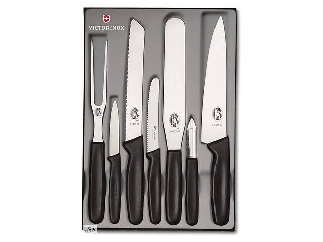 Набор кухонных ножей Victorinox Kitchen Set 7 шт. Черный (5.1103.7)