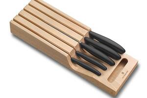 Набор кухонных ножей и подставки Victorinox Swiss Classic In-Drawer 6 предметов Черные (6.7143.5)