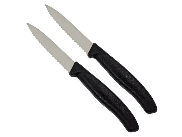 Набор кухонных овощных ножей Victorinox Swiss Classic Paring 8 см 2 шт Черные (6.7633.B)