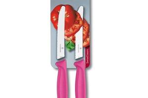 Набор кухонных овощных ножей Victorinox TomatoSausage 11 см 2 шт Розовые (6.7836.L115B)