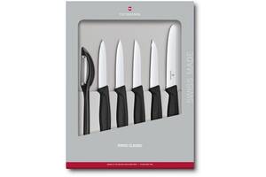 Набор кухонных овощных ножей и овощечистки Victorinox Swiss Classic Paring Set 6 предметов Черный (6.7113.6G)
