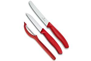 Набор кухонных овощных ножей и овощечистки Victorinox Swiss Classic Paring Set 3 предмета Красный (6.7111.31)