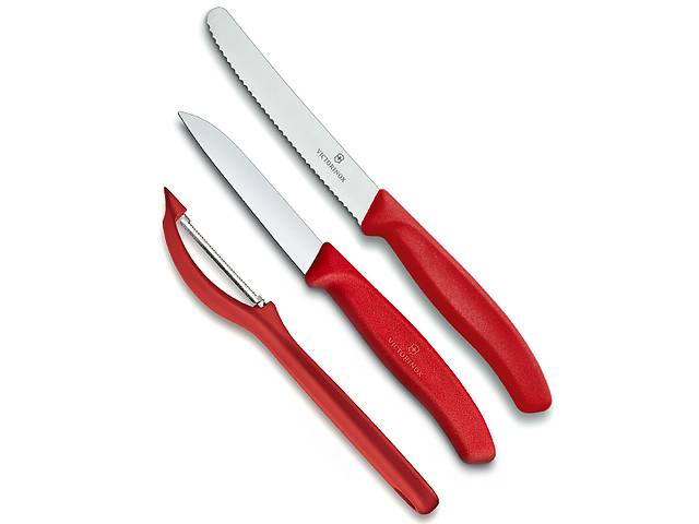 Набор кухонных овощных ножей и овощечистки Victorinox Swiss Classic Paring Set 3 предмета Красный (6.7111.31)